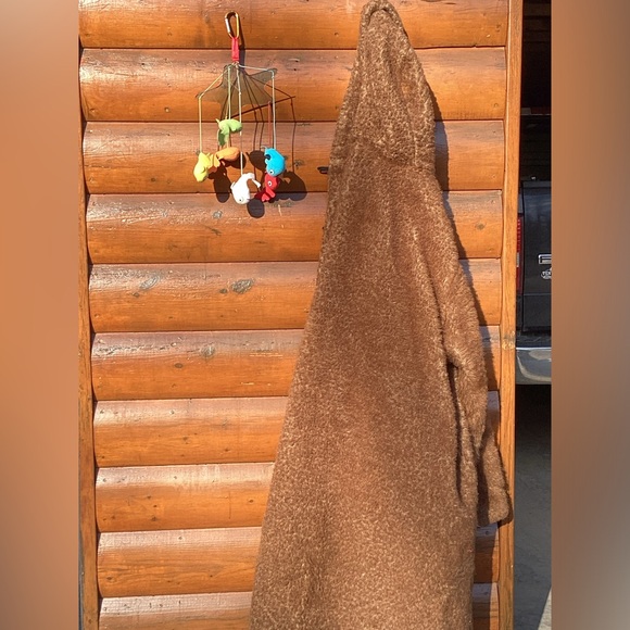 STRIKING & WARM BOHO Coat FAUX FUR Hooded GRIZZLY Size X-3X ROMAN - Picture 2 of 15